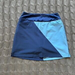 Adidas Womens Colorblock Golf Tennis Skort Navy Light Blue Athletic Size XS